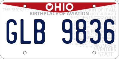 OH license plate GLB9836