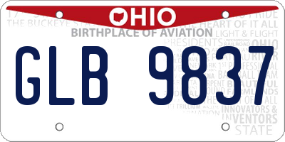 OH license plate GLB9837