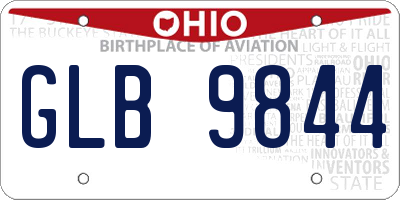 OH license plate GLB9844