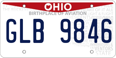 OH license plate GLB9846