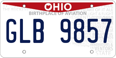 OH license plate GLB9857