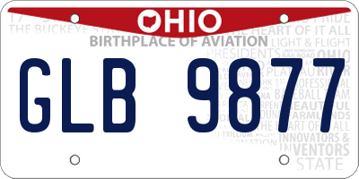 OH license plate GLB9877