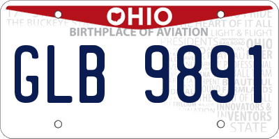 OH license plate GLB9891