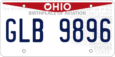 OH license plate GLB9896