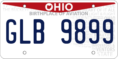 OH license plate GLB9899