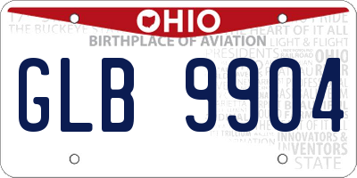 OH license plate GLB9904