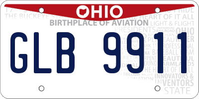 OH license plate GLB9911