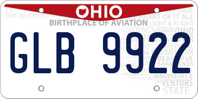 OH license plate GLB9922