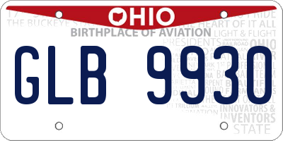 OH license plate GLB9930