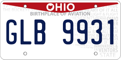 OH license plate GLB9931