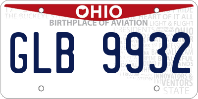 OH license plate GLB9932