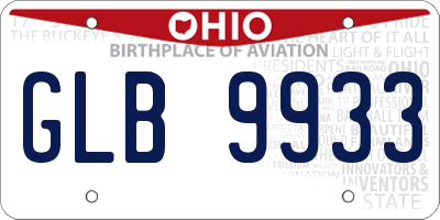 OH license plate GLB9933