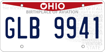 OH license plate GLB9941
