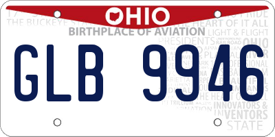 OH license plate GLB9946