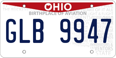 OH license plate GLB9947