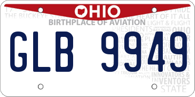 OH license plate GLB9949
