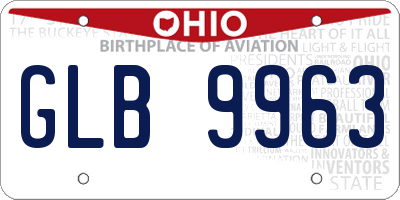 OH license plate GLB9963