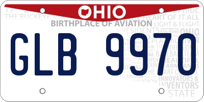 OH license plate GLB9970