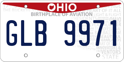 OH license plate GLB9971