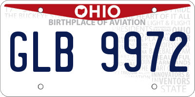 OH license plate GLB9972