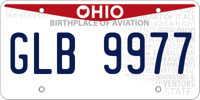OH license plate GLB9977