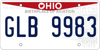 OH license plate GLB9983