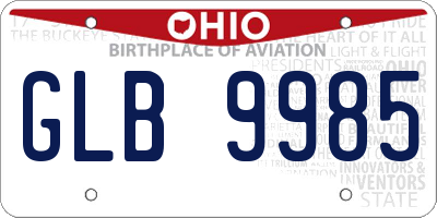 OH license plate GLB9985