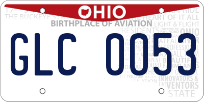 OH license plate GLC0053