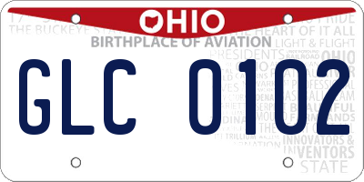 OH license plate GLC0102