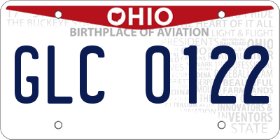 OH license plate GLC0122