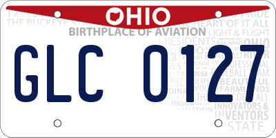 OH license plate GLC0127