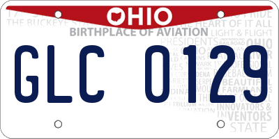 OH license plate GLC0129