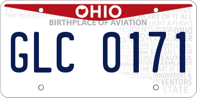 OH license plate GLC0171