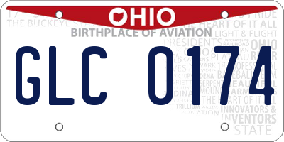 OH license plate GLC0174