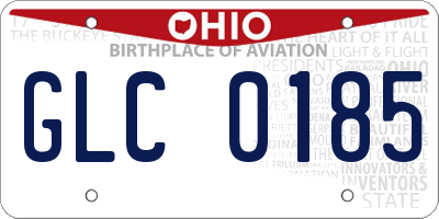 OH license plate GLC0185