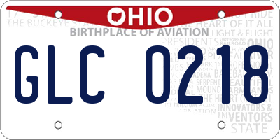 OH license plate GLC0218