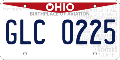 OH license plate GLC0225