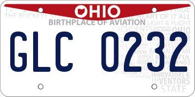 OH license plate GLC0232