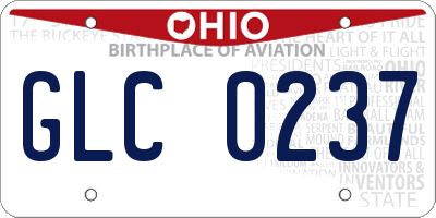 OH license plate GLC0237