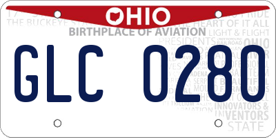 OH license plate GLC0280