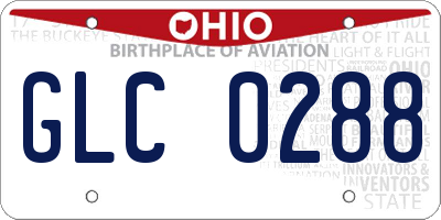 OH license plate GLC0288