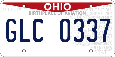 OH license plate GLC0337