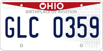 OH license plate GLC0359