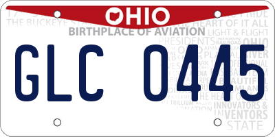 OH license plate GLC0445