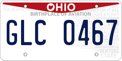 OH license plate GLC0467