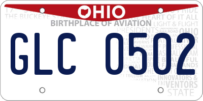 OH license plate GLC0502
