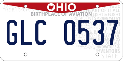 OH license plate GLC0537