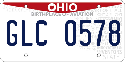 OH license plate GLC0578