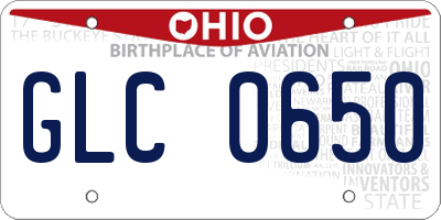 OH license plate GLC0650