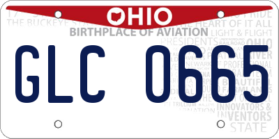 OH license plate GLC0665